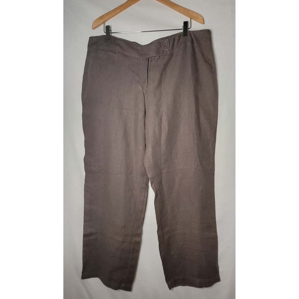 Eileen Fisher 100% Linen Pants Wide Leg Sz XL